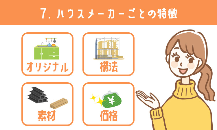 ハウスメーカーごとの特徴